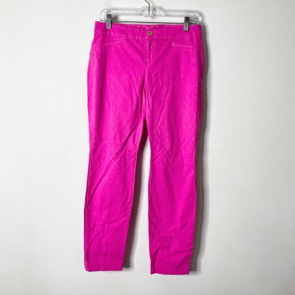 Lilly Pulitzer Pants - Lilly Pulitzer Women’s Size 6 Jacquard Textured Kelly Ankle Length Skinny Pants